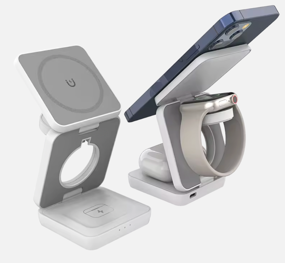 Support de Chargement Sans Fil 3-en-1 pour iPhone, Apple Watch et AirPods