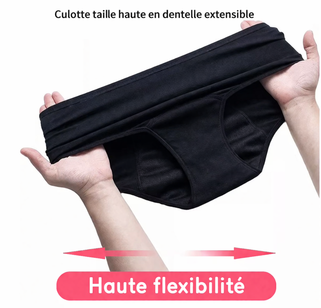 Culotte Menstruelle Confort & Protection — Pack 3 + 2 Patchs OFFERTS 🎁